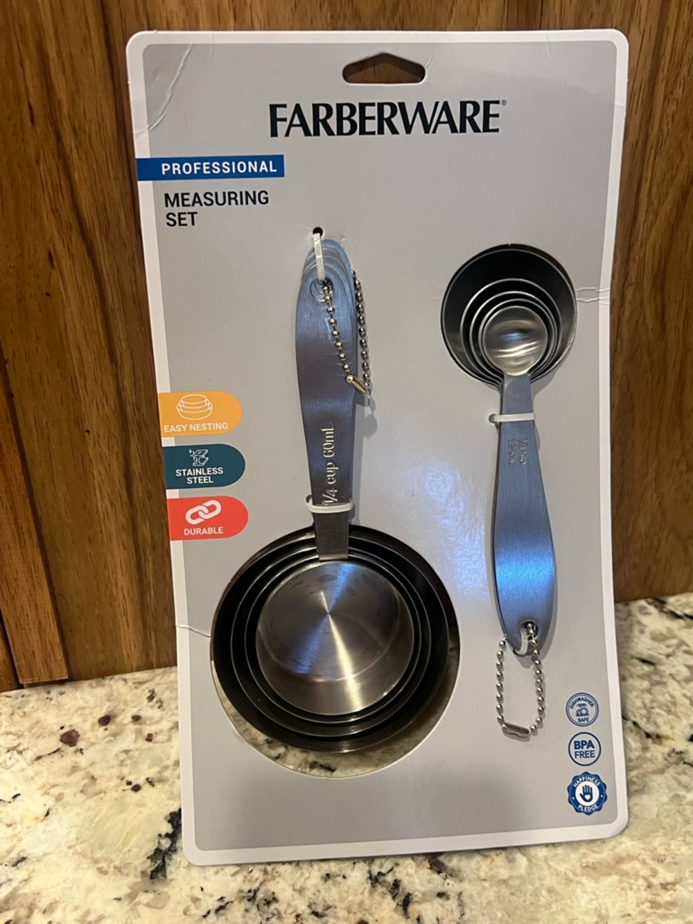 Farberware Stainless Steel Measuring Cup & Spoon Set - Silver